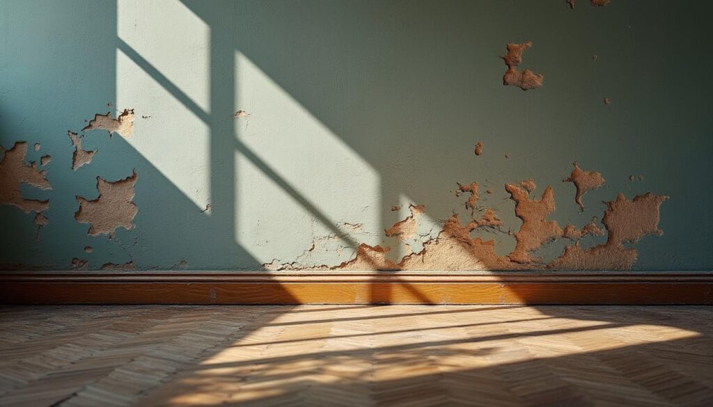 Réparer une plinthe mur abîmée au salon