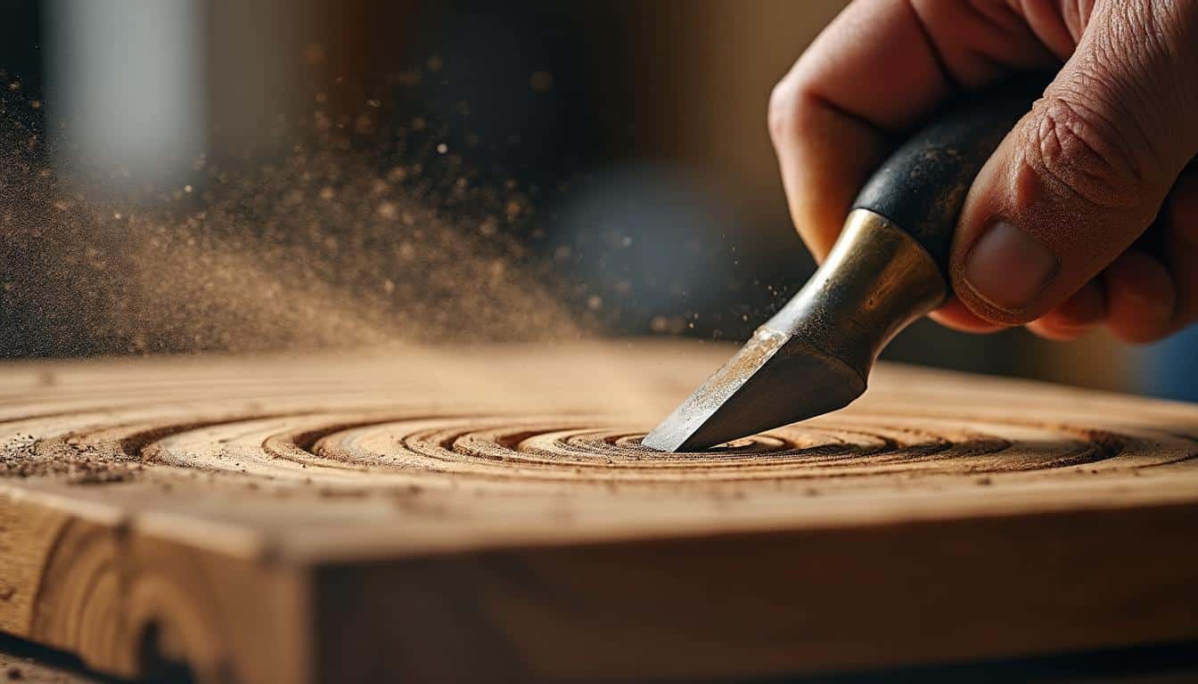 Finition des surfaces en bois de maison grâce au rabot en menuiserie
