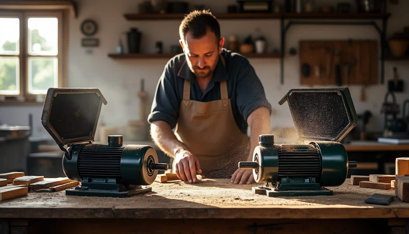 Illustration: Choisir entre un moteur électrique et un moteur thermique pour son banc de scie