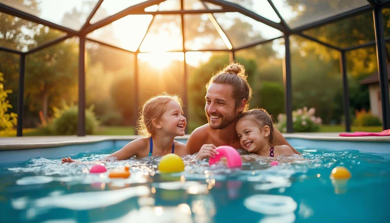 Abris pour piscine hors sol octogonale : protection et confort optimaux