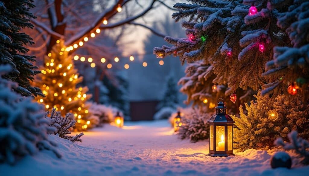 Décoration de Noël en extérieur : idées pour un jardin féerique