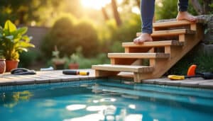 Escalier piscine hors sol fait maison : guide pratique et sécurisé